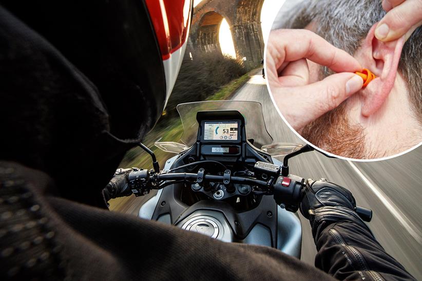 Fitting earplugs before a motorcycle ride