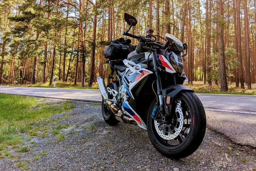 BMW M1000R in German forest