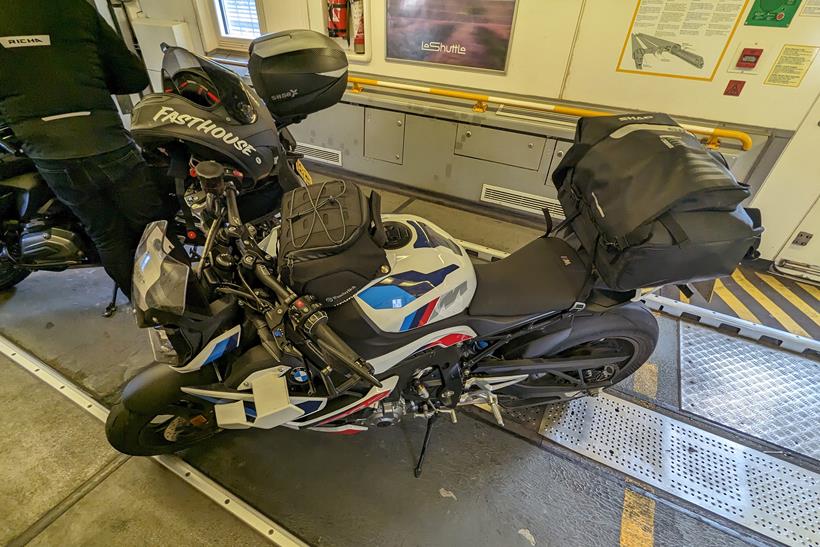 BMW M1000R on the Channel Tunnel