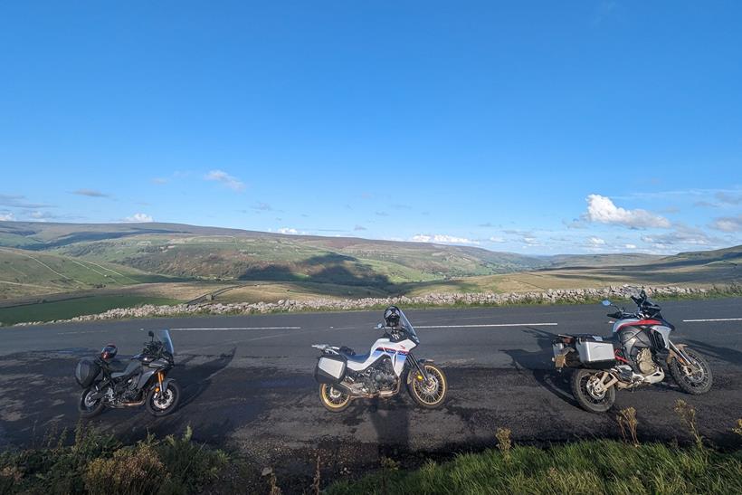 Honda XL750 Transalp long-term test bike with Ducati Multistrada V4 Rally and Yamaha Tracer 9 GT+