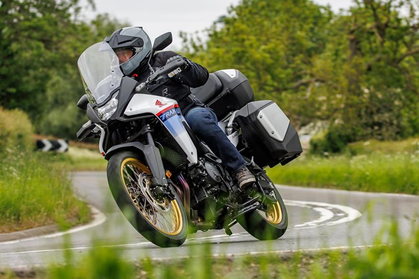 Honda Transalp long-term test bike action riding shot