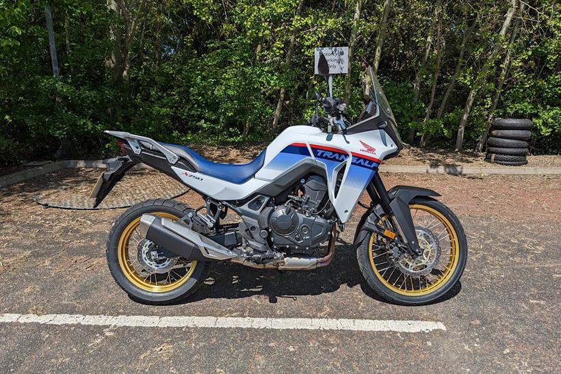 Honda Transalp long-term test bike right side in a car park