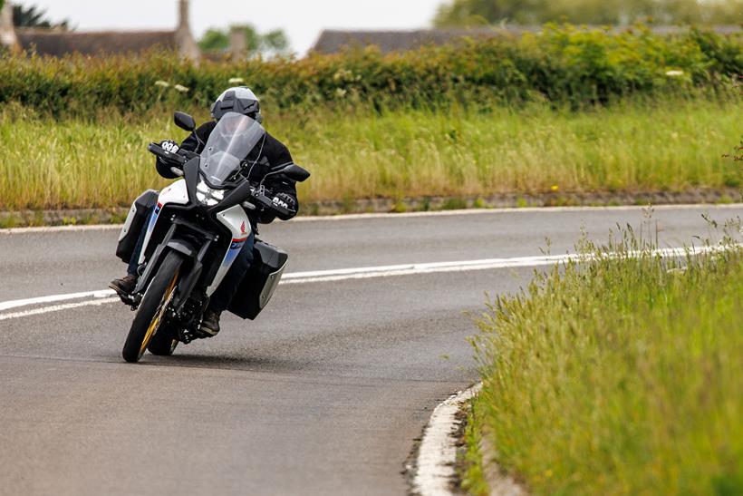 Honda XL750 Transalp front action shot