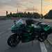 Kawasaki Ninja H2 SX SE long-term test bike at sunset