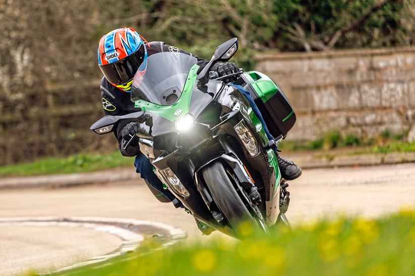 Kawasaki Ninja H2 SX SE long-term test bike ridden by Michael Neeves on the road