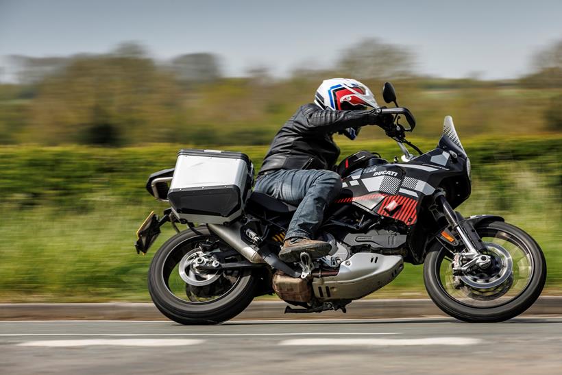 Ducati DesertX loaded with luggage