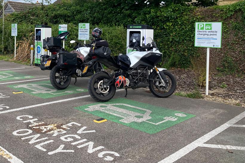 Zero DSR/X long-term test bike charging