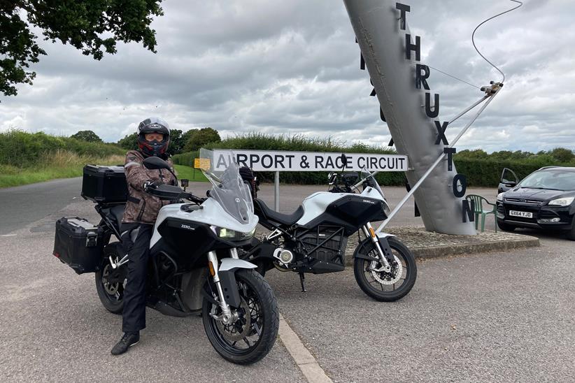 Zero DSR/X long-term test bike at Thruxton Circuit