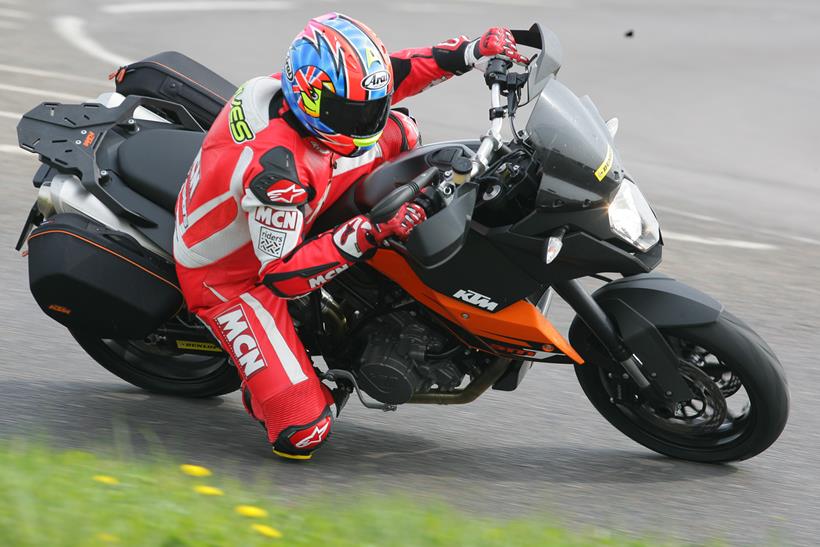 Cornering on the 2013 KTM 990 SMT