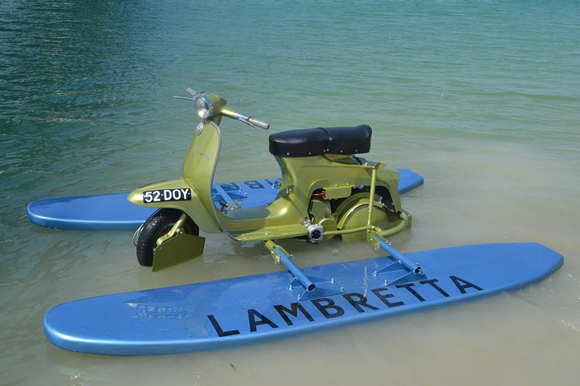 An amphibious vehicle based on the Lambretta J125 scooter