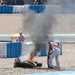 Marco Bezzecchi's Mooney VR46 Ducati on fire at Jerez