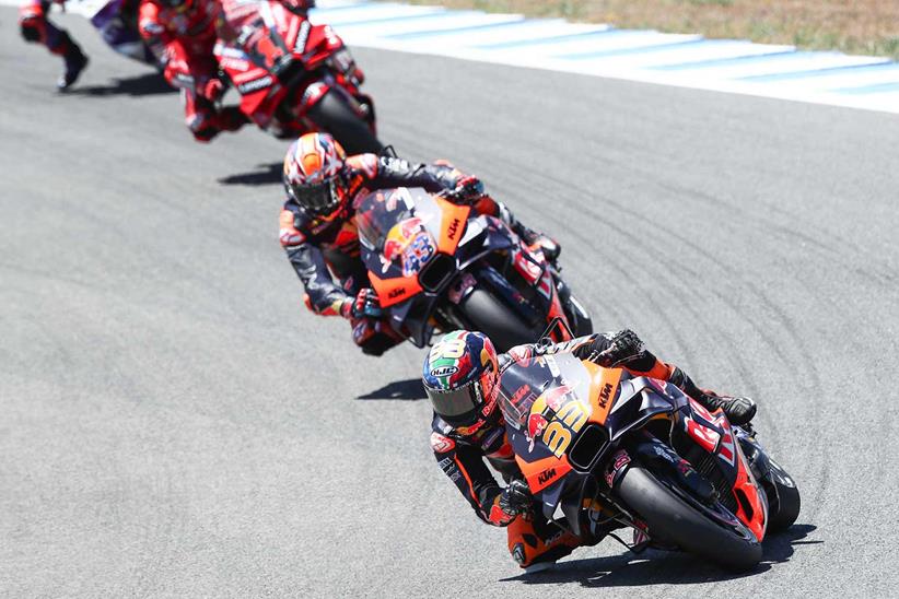 Brad Binder leads Jack Miller and Pecco Bagnaia at Jerez