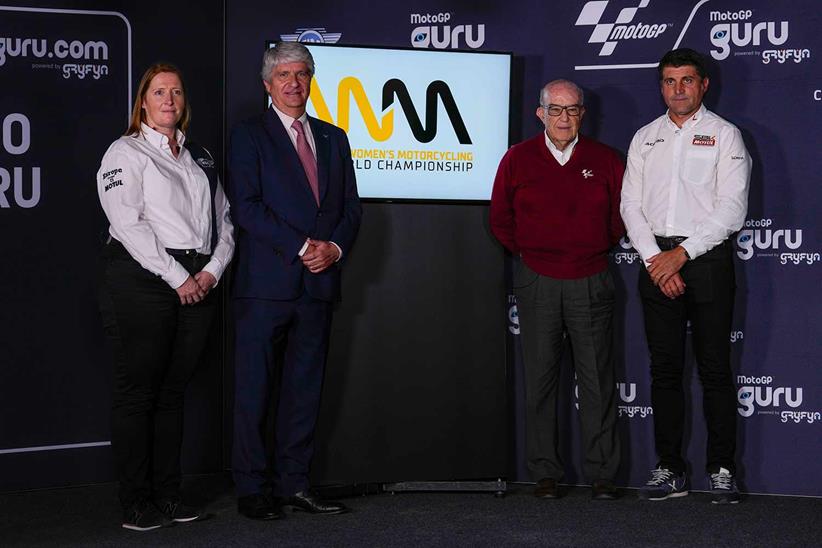 Françoise Emery, Jorge Viegas, Carmelo Ezpeleta and Gregorio Lavilla at Jerez