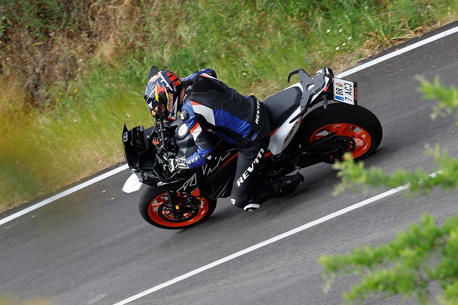 KTM 890 SMT rear on the road