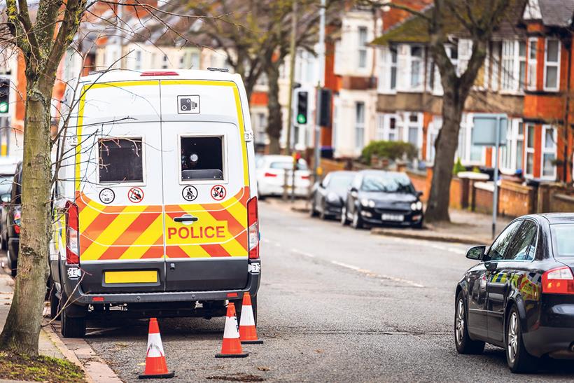 Traditional police speed camera van