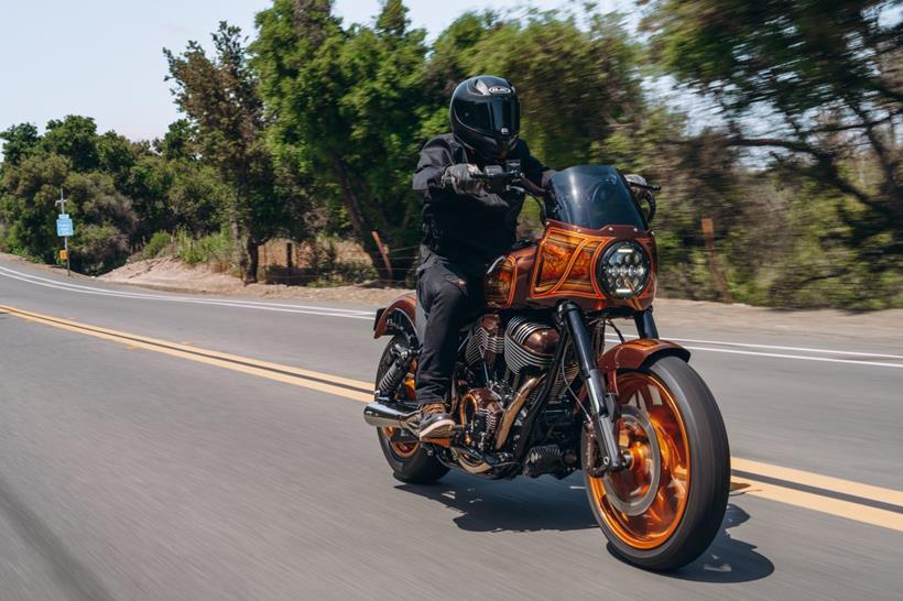 The Forged Custom Indian Sport Chief out on the open road