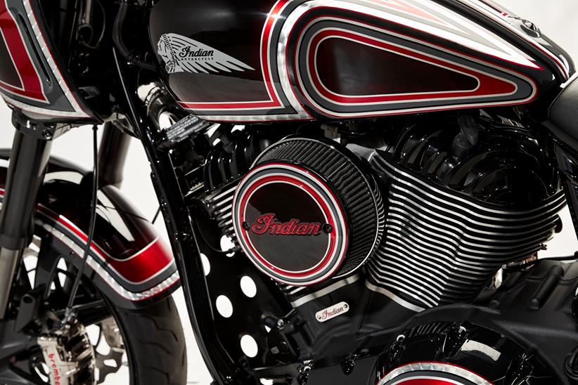 'Forged' custom Indian Sport Chief engine detail