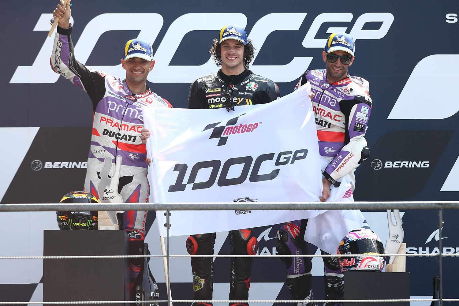 MotoGP Le Mans Marco Bezzecchi wins chaotic race and leads Ducati