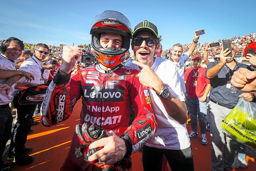 Francesco Bagnaia with mentor Valentino Rossi