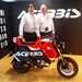 The Acerbis team pose with the Honda Monkey 125 record attempt machine