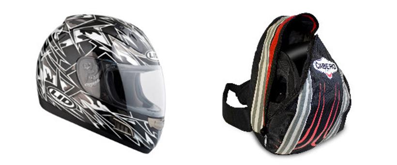 Stryke helmet and Caberg bag