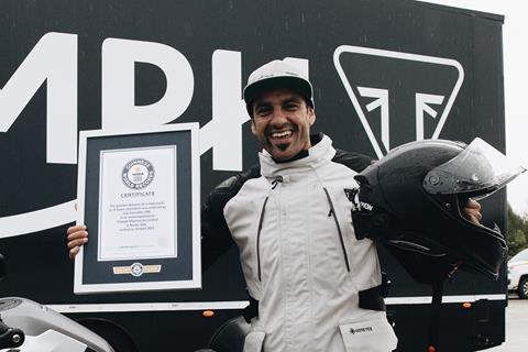 Record breakers! Triumph and Iván Cervantes achieve greatest distance on a motorcycle in 24 hours