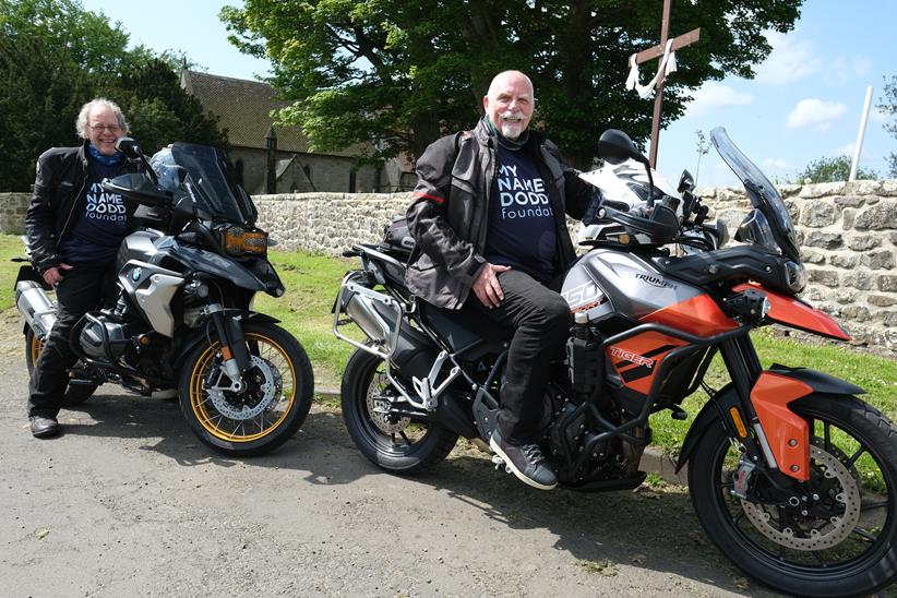 Robin Down on his BMW R1250GS and Len Bage on his Triumph Tiger 850 Sport