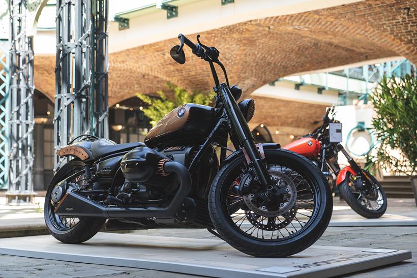 A side view of a custom BMW R18