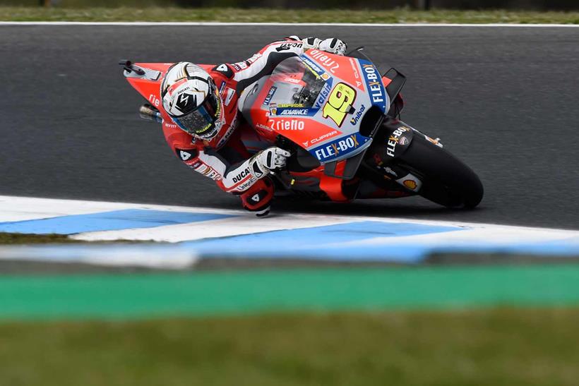 Alvaro Bautista onboard the factory Ducati at Phillip Island in 2018