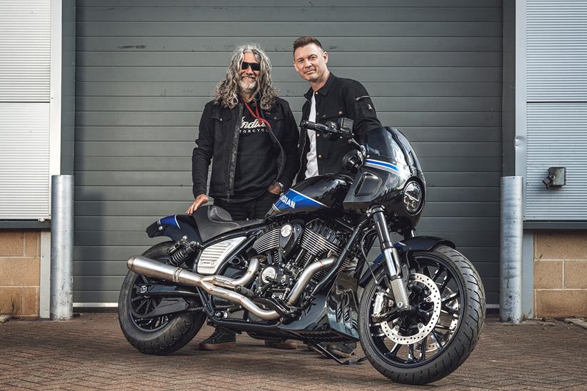 Paul Beamish and Richard Jones with the custom Indian Sport Chief