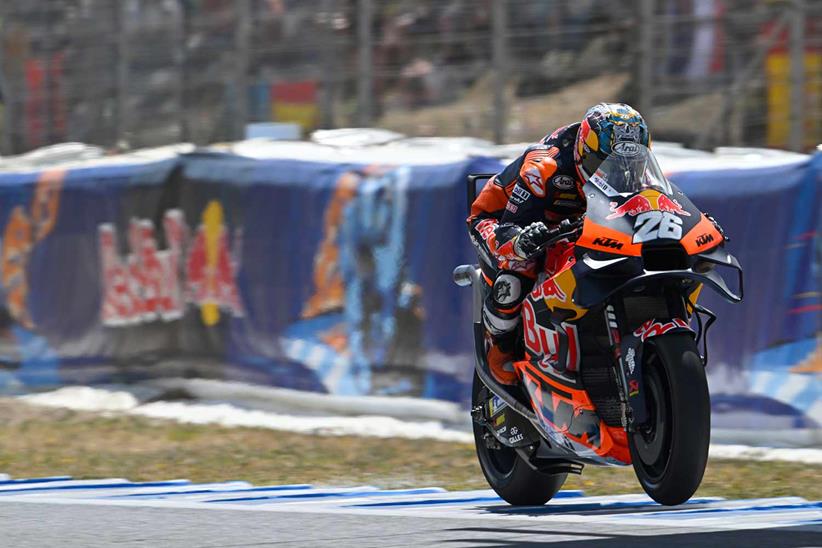 Dani Pedrosa onboard the Red Bull KTM RC16 at Jerez