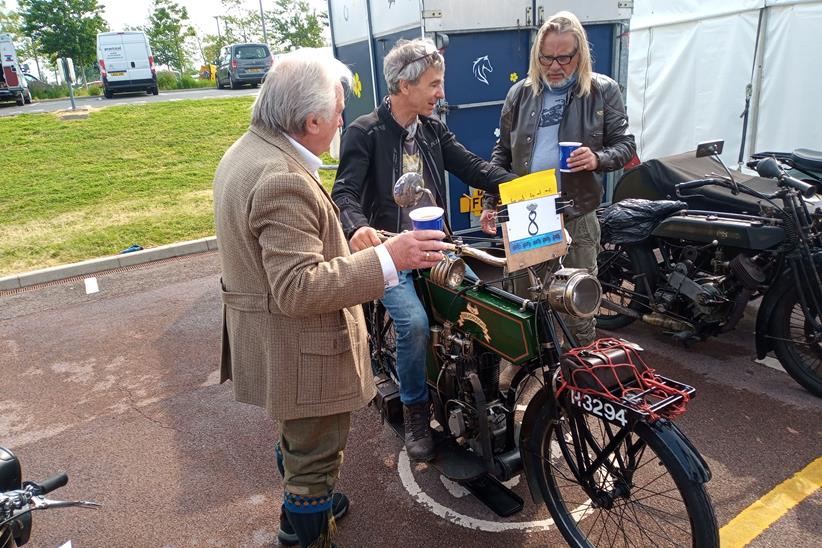 Allen Millyard and Henry Cole look over their entries in the 2023 Banbury Run