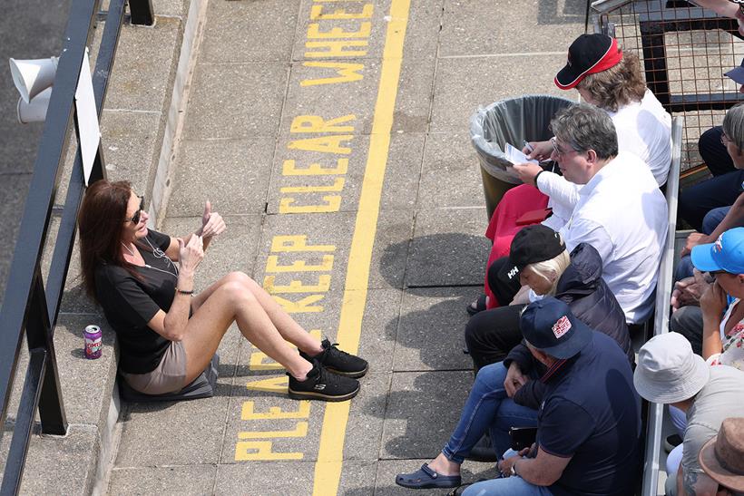 Sign language interpreter, Carol, provides Isle of Man TT commentary