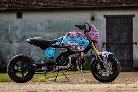 Stretched Honda MSX125 Grom gets a turbo and nitrous for Wheels and Waves comp