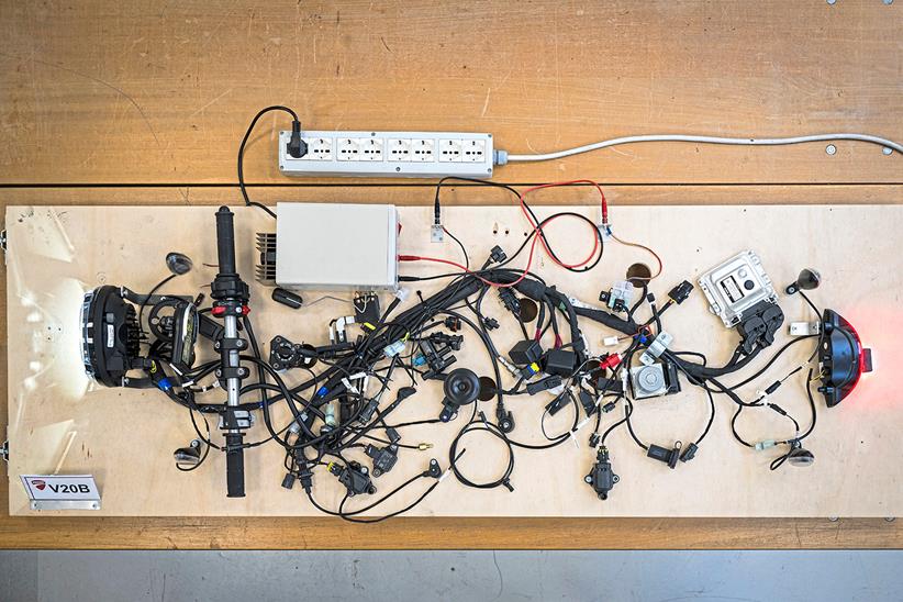 A motorcycle wiring loom