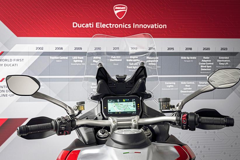 A Ducati Multistrada V4 colour TFT dash