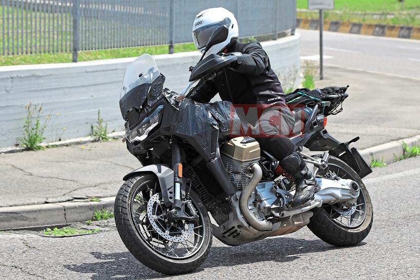 Moto Guzzi V100 Stelvio spy shot front