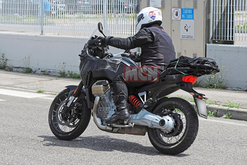 Moto Guzzi V100 Stelvio spy shot rear