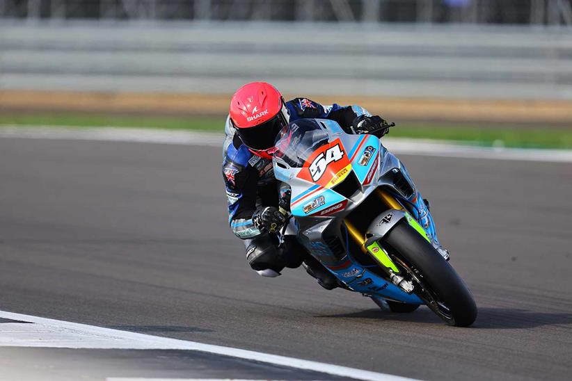 Franco Bourne in Superstock action at Silverstone