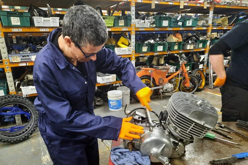 Darren at work at DK Motorcycles