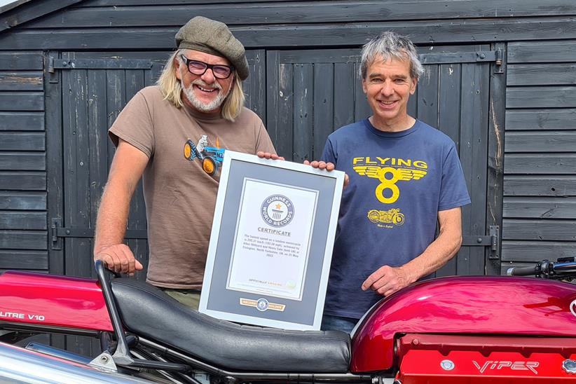 Henry Cole and Allen Millyard with their Guinness World Record certificate