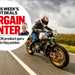 MCN's Emma Franklin road testing a Langen 2 Stroke motorcycle, with MCN's Bargain Hunter logo