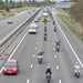 Motorcyclists demonstrating on the M1 in Northamptonshire