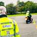 Student rider tackles cone slalom