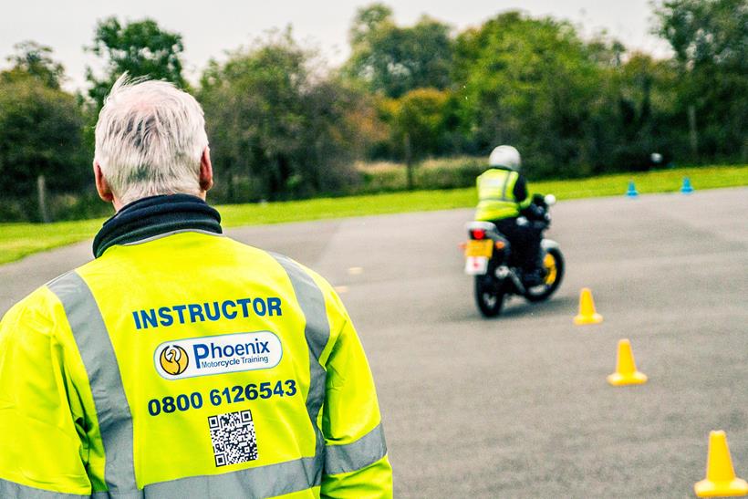 Student rider tackles cone slalom