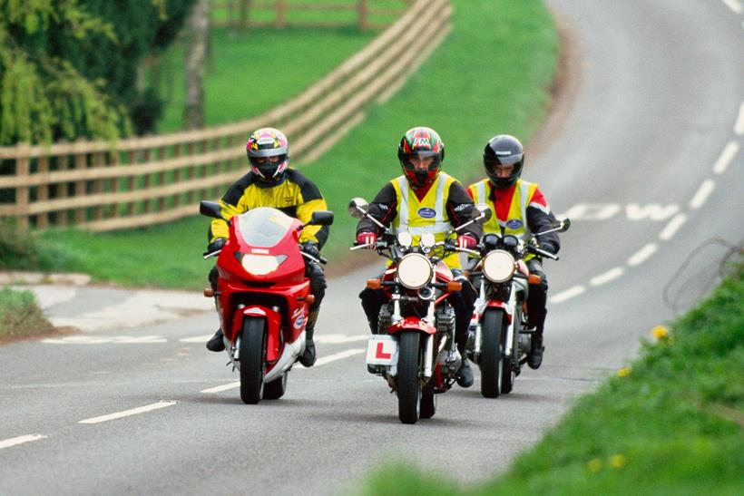 Learner riders on the road