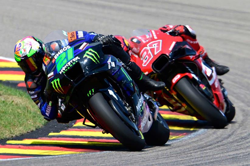 Franco Morbidelli in action for Yamaha at the Sachsenring