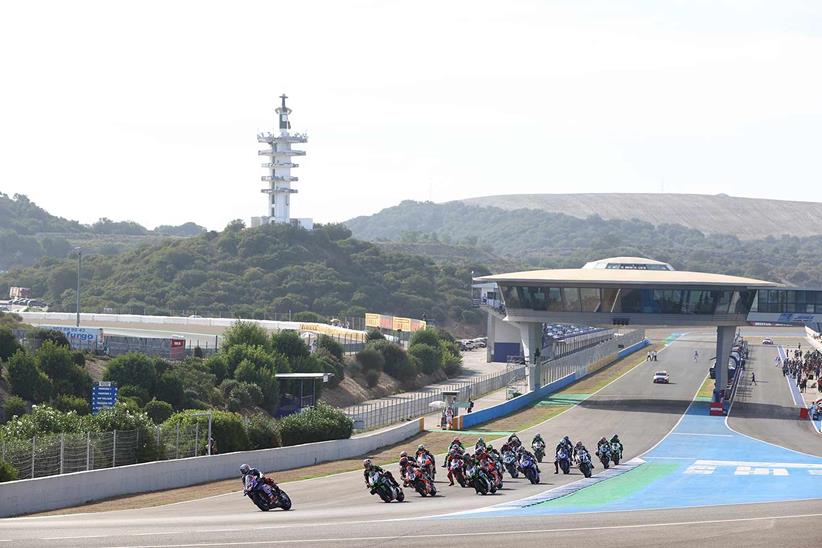 The start of a World Superbike race at Jerez in 2021.