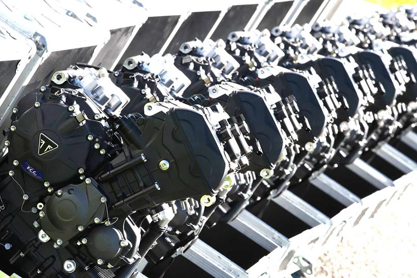 Triumph's three-cylinder 765cc Moto2 engines