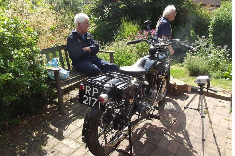 Bill Morris and Phil Wilson with the 1926 HRD TT Replica